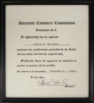 Interstate Commerce Commission Admission